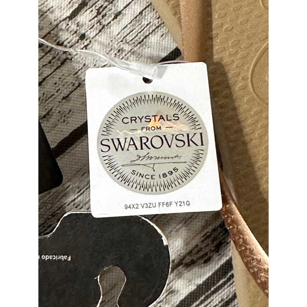 Havaianas Crystal Flip Flops Ballet Rose Gold Swarovski Women 11/12 NEW - Picture 5 of 9